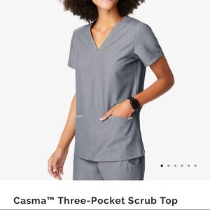 FIGS Casma Three-Pocket Scrub Top - Graphite